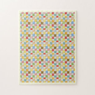 COUVERTURE PATCHWORK 28x35 cm Puzzle / Crème
