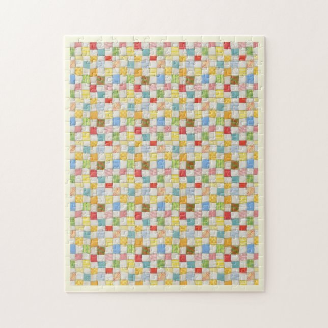 COUVERTURE PATCHWORK 28x35 cm Puzzle / Crème (Vertical)