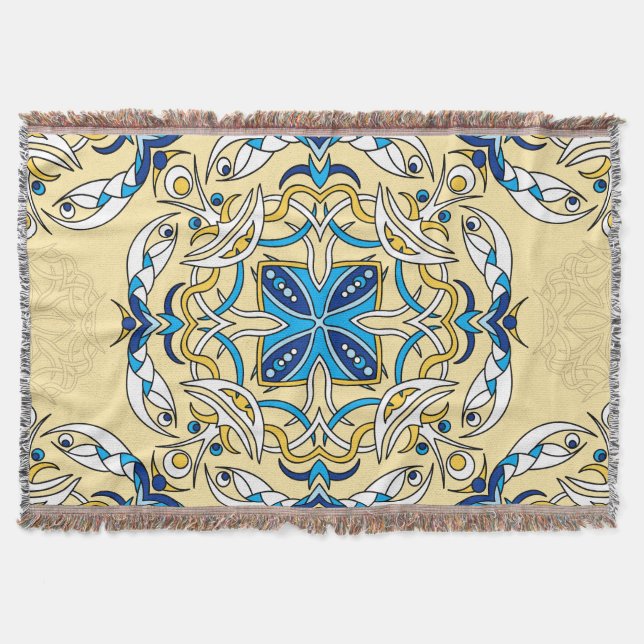 Couverture Patchwork Arabe Floral Texture Vintage (Devant)