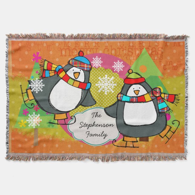 Couverture Patinage pingouins et arbres de Noël Jeu de vacanc (Devant)