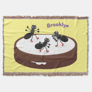 Couverture Patinage sur glace de fourmis joyeuses sur dessin