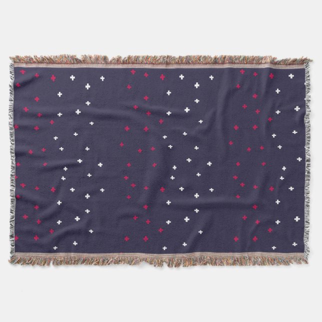 Couverture Patriotique rouge blanc & bleu croix suisse plus s (Devant)