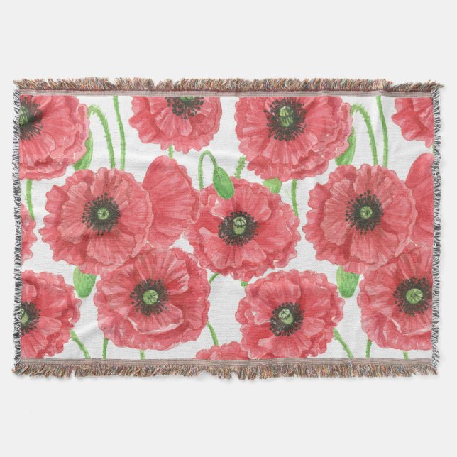 Couverture Pavot aquarelle motif floral (Devant)