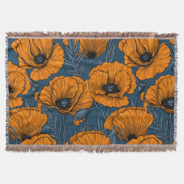 Couverture Pavot orange sur bleu foncé (Devant)
