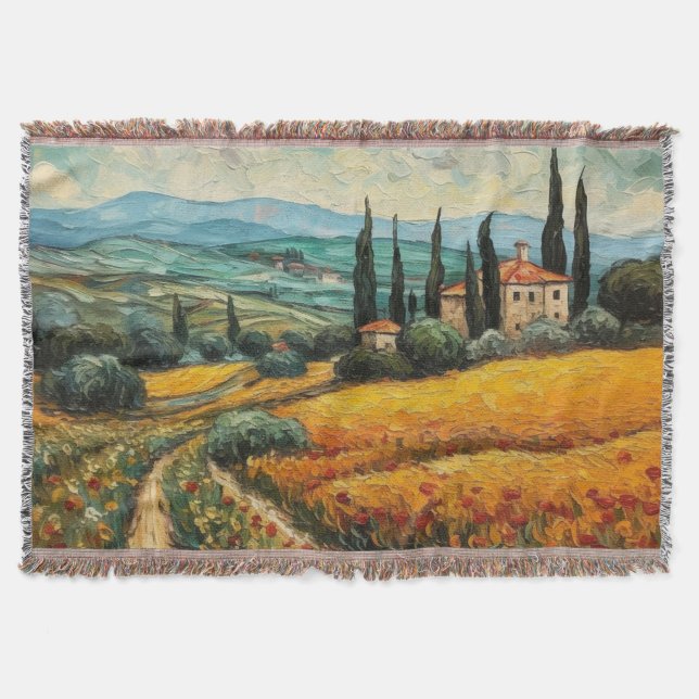 Couverture Paysage de campagne de Toscane aux fleurs sauvages (Devant)