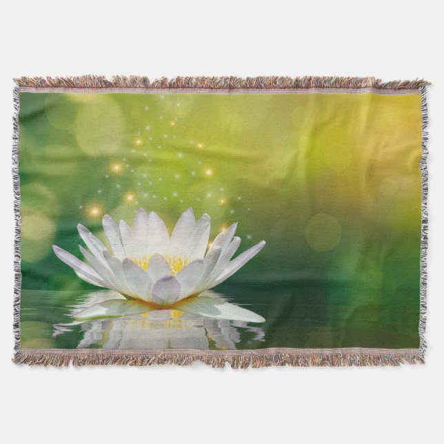 Couverture Paysage de fleur de lotus blanc, Zen (Devant)