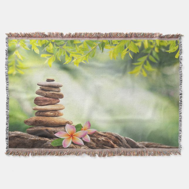 Couverture Paysage Fleur Lotus, Pierres Zen (Devant)