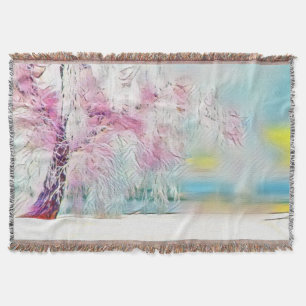 Couverture Paysage hivernal avec l'aquarelle des arbres neigé
