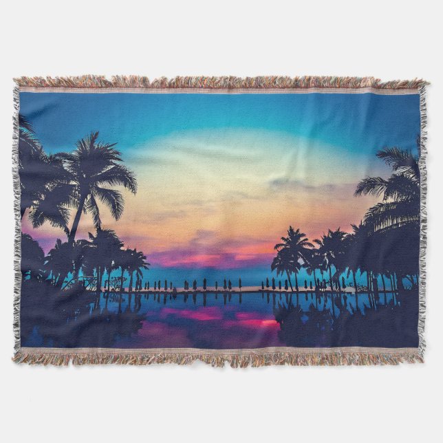 Couverture Paysage Naturel Piscine Palmiers-25925 (Devant)