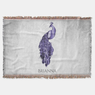 Couverture Peacock Purple Elegant Personnalisé Jeu Blanche