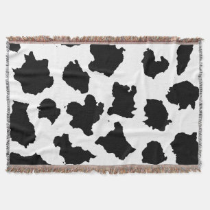 Couverture Peau de vache Motif noir et blanc