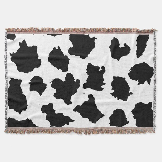 Couverture Peau de vache Motif noir et blanc (Devant)
