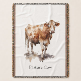 Couverture Peinture à l'aquarelle personnalisée de vache de p