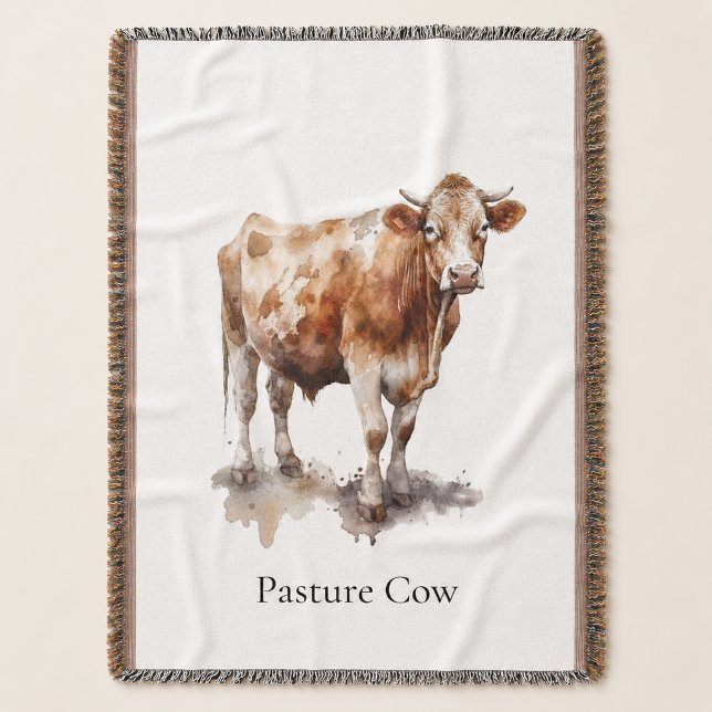 Couverture Peinture à l'aquarelle personnalisée de vache de p (Créateur téléchargé)