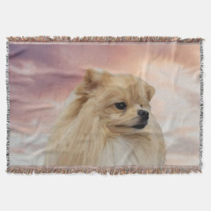 Couverture Peinture à l'huile aquarelle de chien Pomeranian m