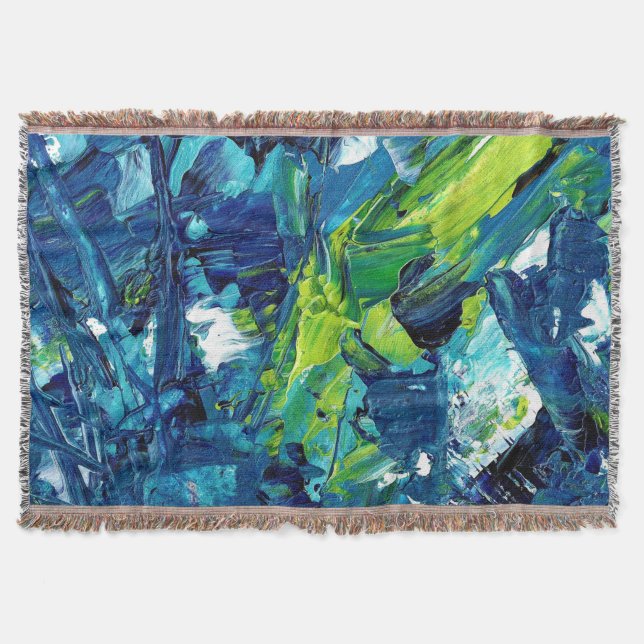 Couverture Peinture acrylique abstraite en bleu (Devant)