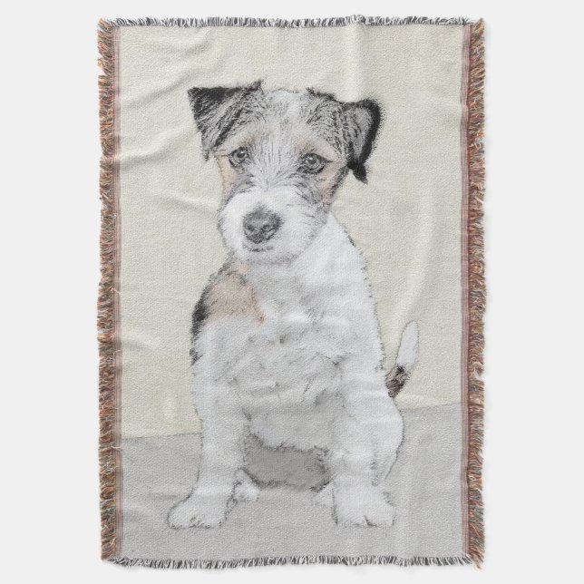 Couverture Peinture brute de Terrier Russell - Art de chien o (devant Vertical)