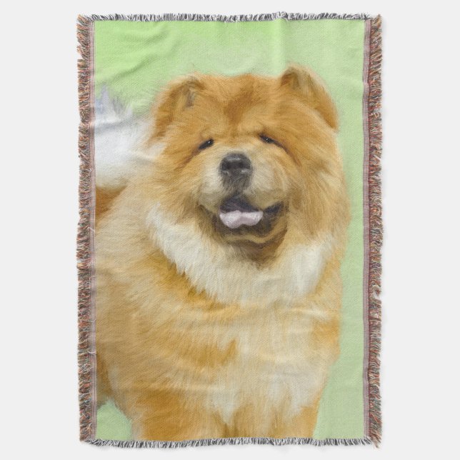 Couverture Peinture Chow Chow - Joli art original chien (devant Vertical)