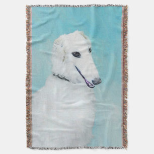 Couverture Peinture de Borzoi (Blanc) - Joli Chien d'origine
