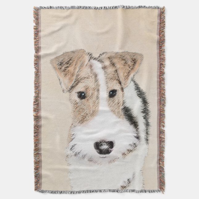 Couverture Peinture de Fox Terrier de fil - art original (devant Vertical)