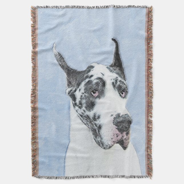 Couverture Peinture de Great Dane (Harlequin) - Art original  (devant Vertical)