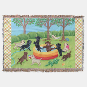 Couverture Peinture de Labradors d'amusement d'été