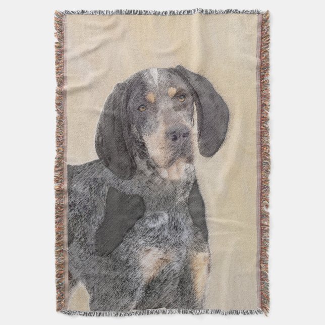 Couverture Peinture de linge bluetick - mignon chien original (devant Vertical)