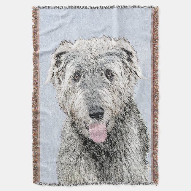 Couverture Peinture de Wolfhound irlandais - Joli art origina (devant Vertical)