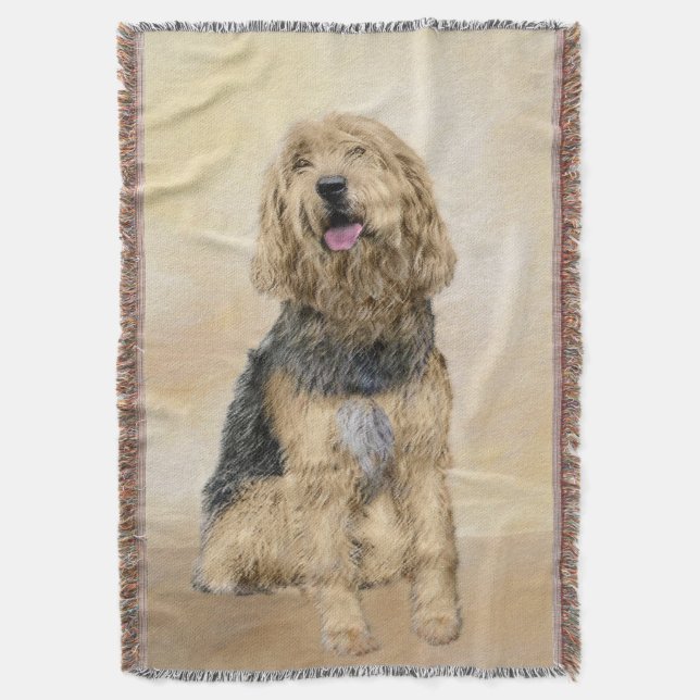Couverture Peinture d'Otterhound - Joli art original de chien (devant Vertical)