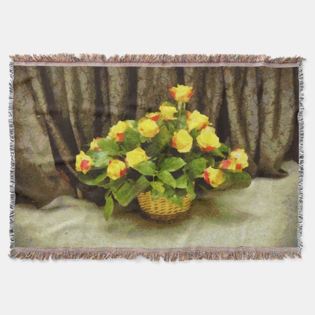 Couverture Peinture en panier de roses jaunes (Devant)