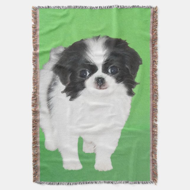 Couverture Peinture japonaise de chiot - Art original de chie (devant Vertical)