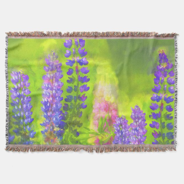 Couverture Peinture Lupine - Art Fleur Original (Devant)