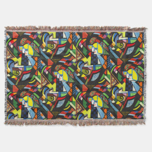 Couverture Peinture Moderniste Géométrique Colorée Abstraite