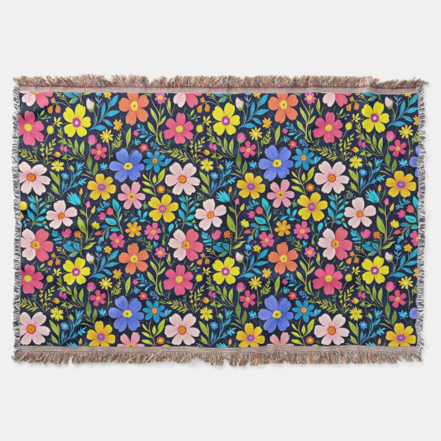 Couverture Peinture numérique florale motif fleurs (Devant)