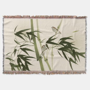 Couverture Peinture orientale de style, branches en bambou