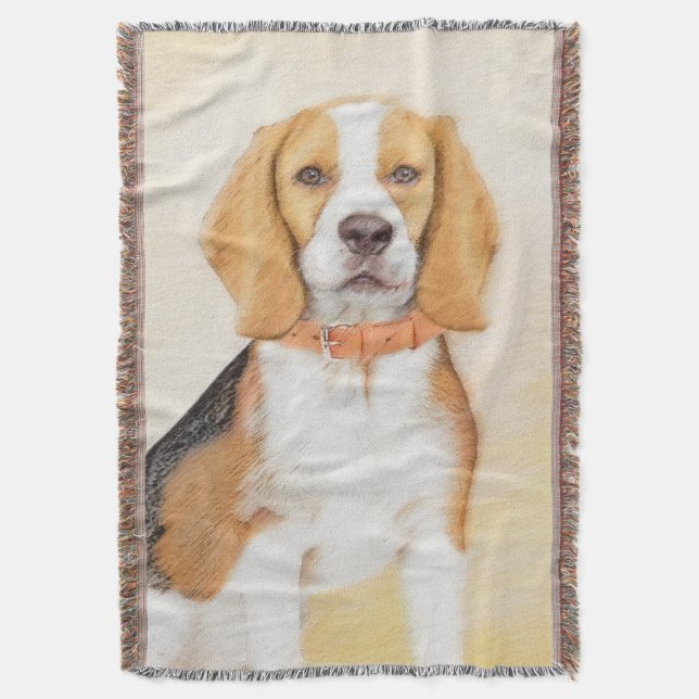 Couverture Peinture originale de chien Beagle Hound Art anima (devant Vertical)