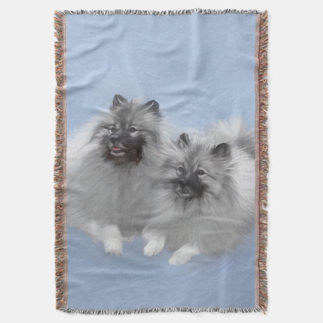 Couverture Peinture originale d'un couple de Keeshond - Art a (devant Vertical)