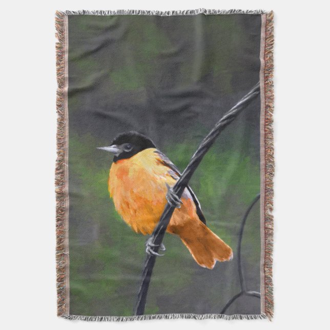 Couverture Peinture Oriole - Art Oiseau Original (devant Vertical)