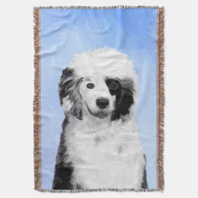 Couverture Peinture Portugaise de Chien d'Eau - Art original  (devant Vertical)
