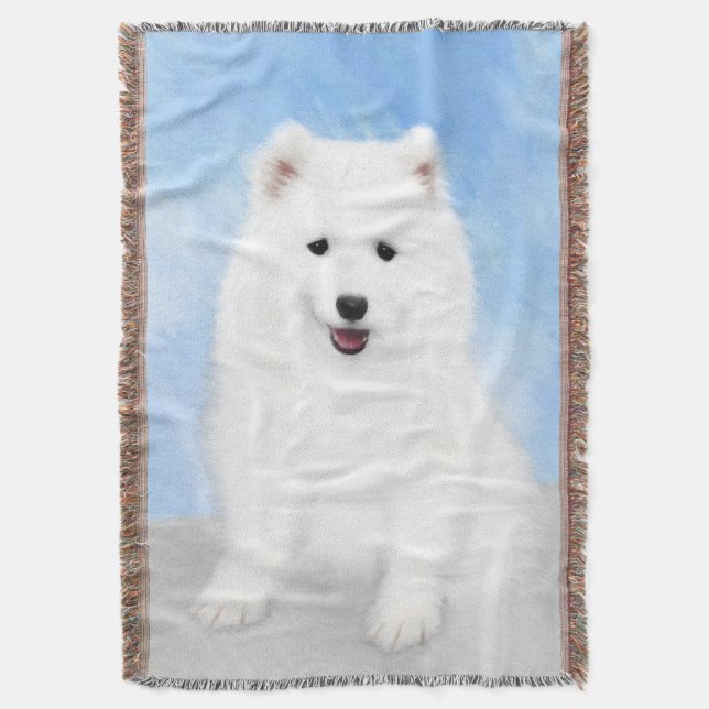Couverture Peinture Samoyed Puppy - Jolie Art Original Chien (devant Vertical)