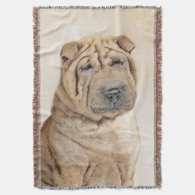 Couverture Peinture Shar Pei - Cute Original Chien Art (devant Vertical)