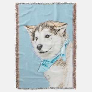 Couverture Peinture Sibérienne Husky Puppy - Art Chien origin