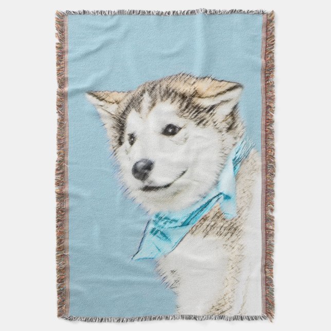 Couverture Peinture Sibérienne Husky Puppy - Art Chien origin (devant Vertical)