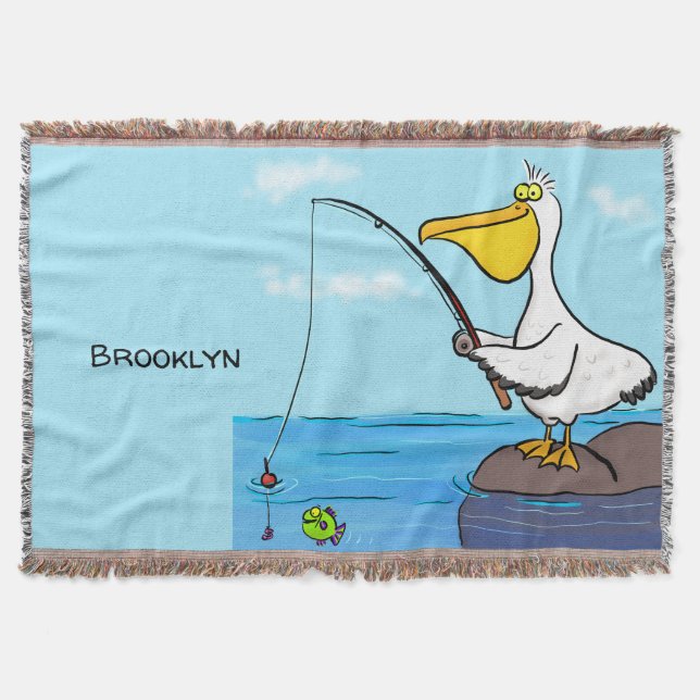 Couverture Pélican de dessin animé drôle de pêche (Devant)