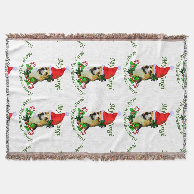 Couverture Pembroke Welsh Corgi Noël (Devant)
