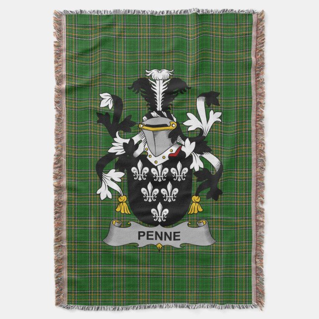 Couverture Penne irlandaise ou manteau Penn Armoiries Famille (devant Vertical)
