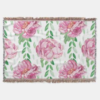 Couverture Peonies d'aquarelle rose