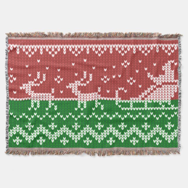 Couverture Père Noël pull ugly Noël traîneau et rennes (Devant)
