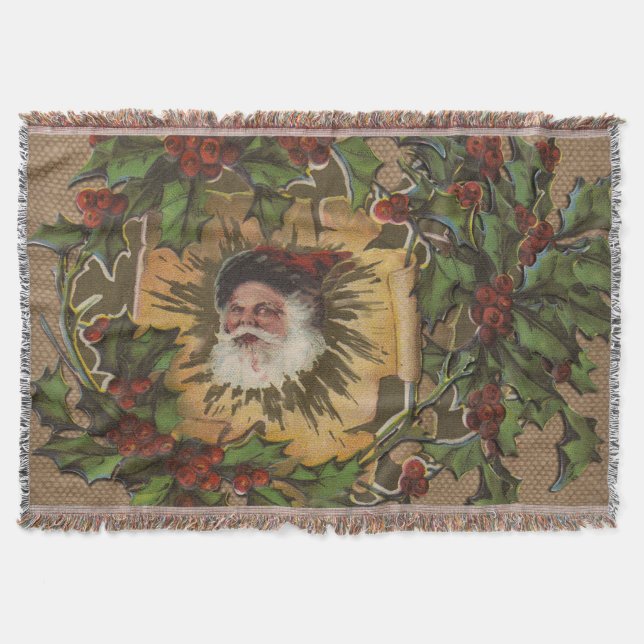 Couverture Père Noël Vintage Antique Houx Noël (Devant)