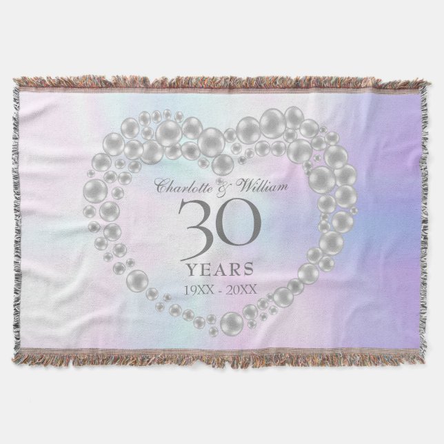 Couverture Perle Élégante Cœur 30e Anniversaire de Mariage (Devant)